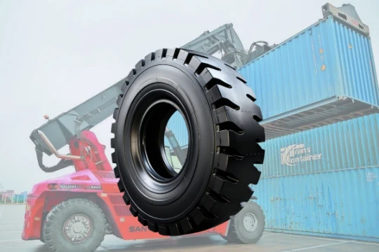 OTR tires supporting heavy lifting equipment in a port