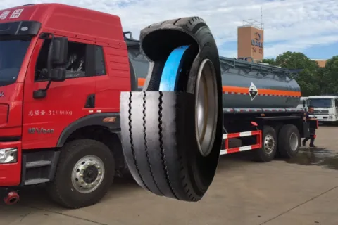 Polymer run flat inserts inside heavy duty tires