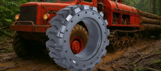 New Half Track Forestry & Firefighting Vehicle Powered by Large Solid Tires